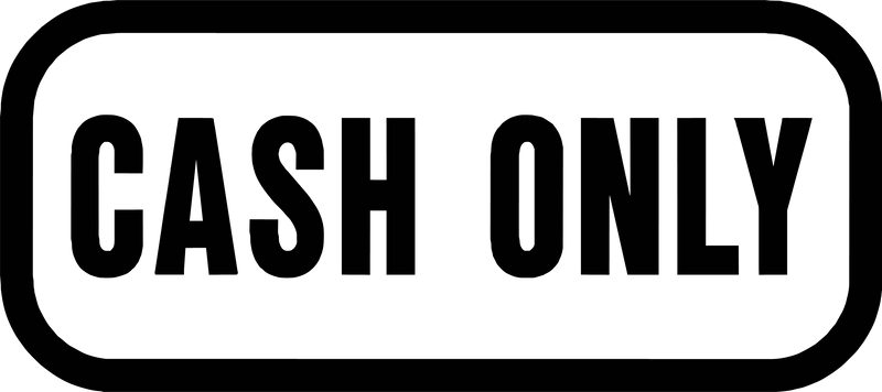 Cash Only Vinyl Decal