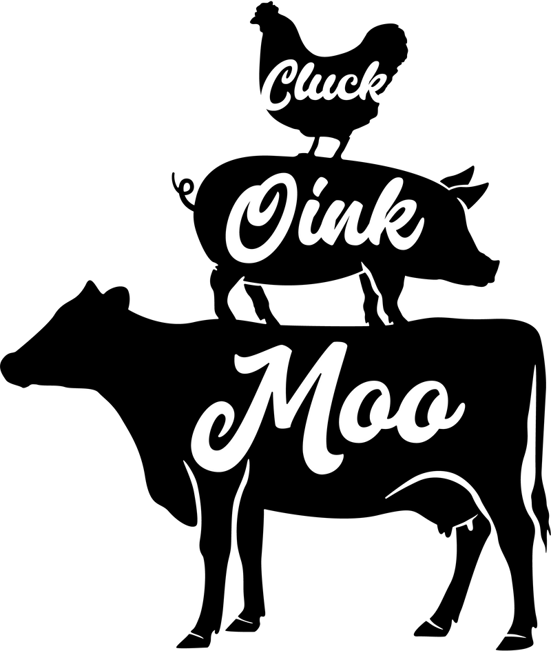 Cluck Oink Moo Vinyl Decal