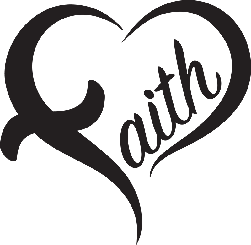 Faith Heart Vinyl Decal