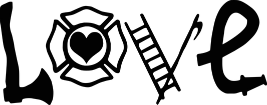 Love Firefighter Vinyl Decal